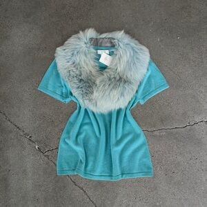 Vintage Cashmere Teal Blue Sweater